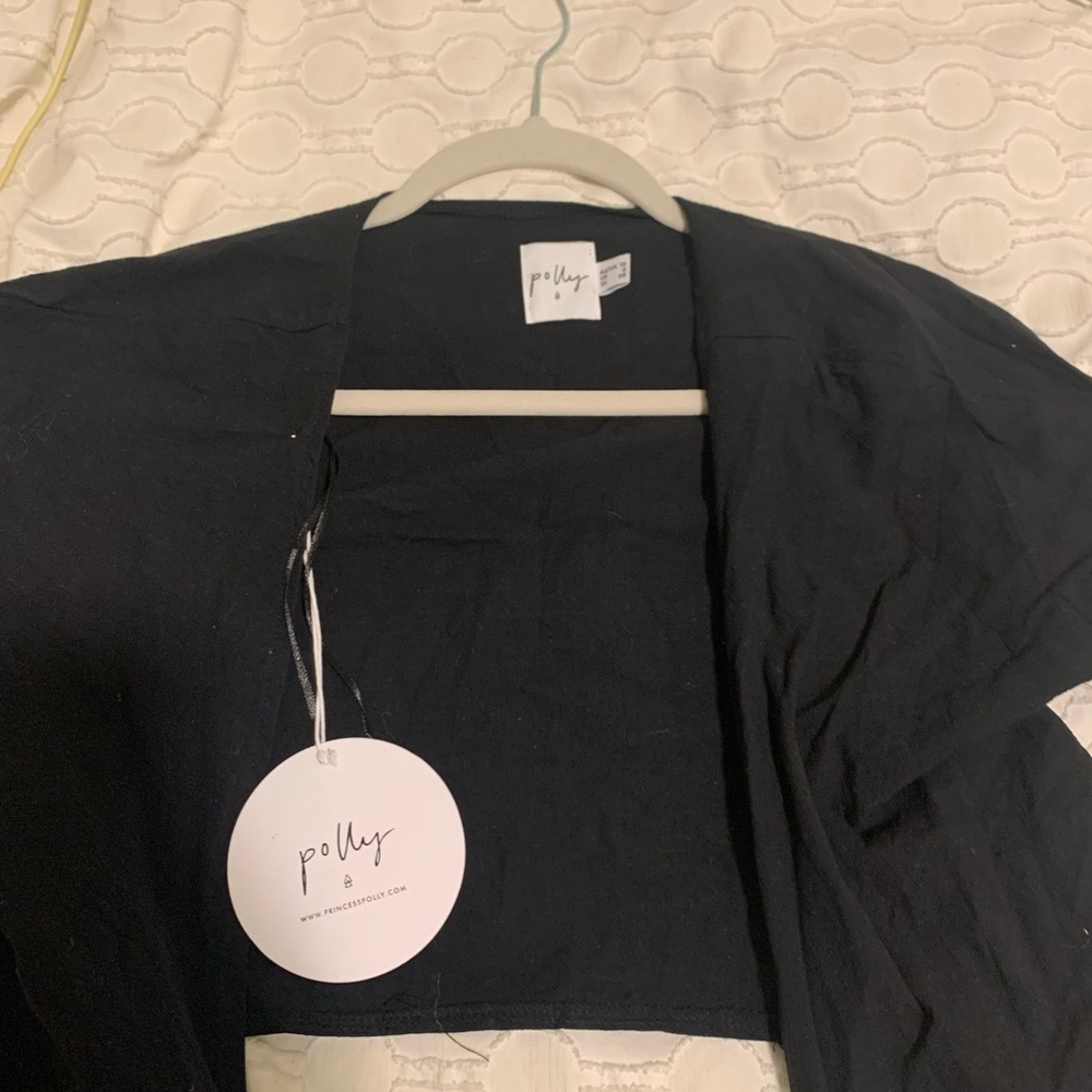 Black Luca Tie Front Top Princess Polly
